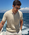 mercerized linen polo