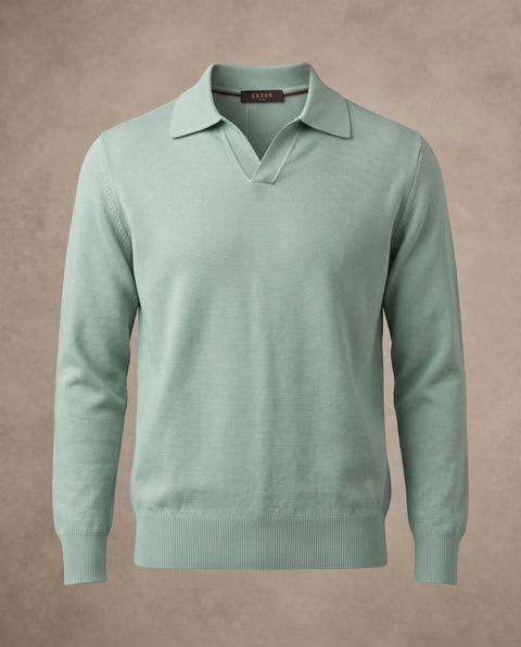 Saxon Wool-Blend V-Neck Polo 02
