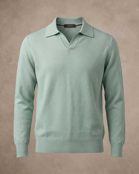 Saxon Wool-Blend V-Neck Polo 02