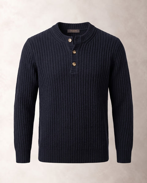 Saxon Button Ribbed Knitwear 01