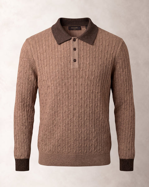 Saxon Button Knit Polo 01