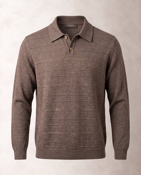Saxon Wool-Blend Button polo 01