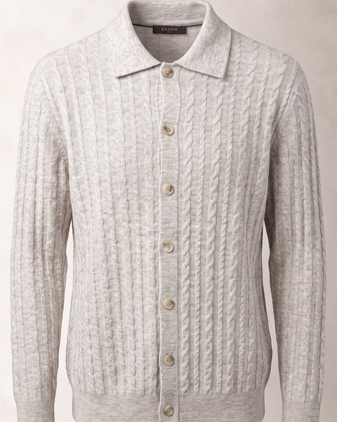 Saxon Cable- Knit Cardigan