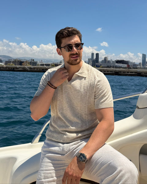 mercerized linen polo