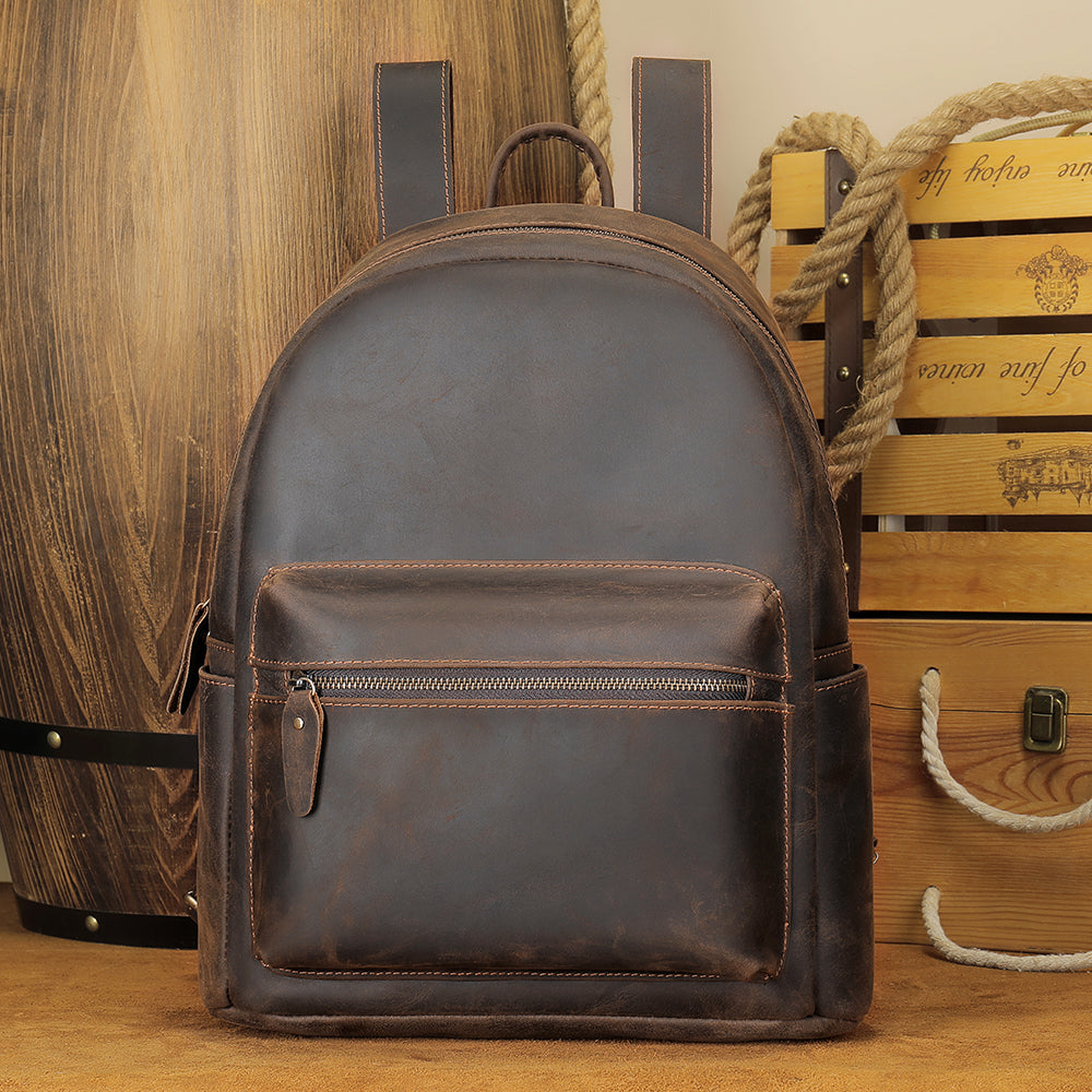 Classy Brown Leather Backpack