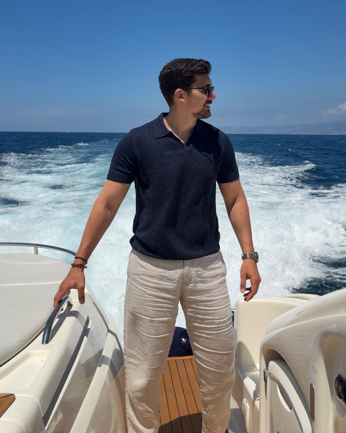 mercerized linen polo