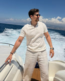 mercerized linen polo