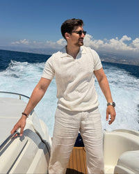 mercerized linen polo