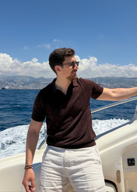 mercerized linen polo