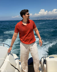 mercerized linen polo