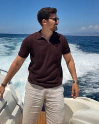 mercerized linen polo