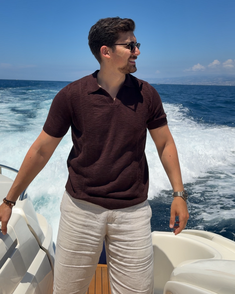 mercerized linen polo