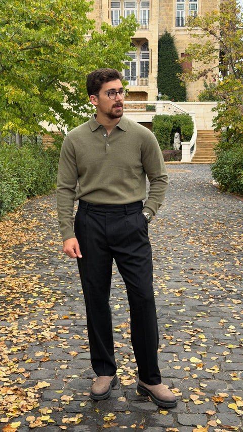 Saxon Wool Button polo 02