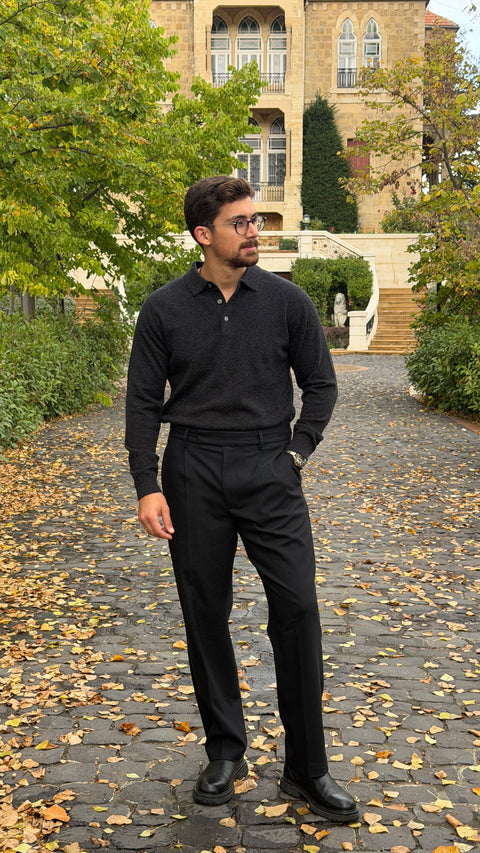 Saxon Wool Button polo 02