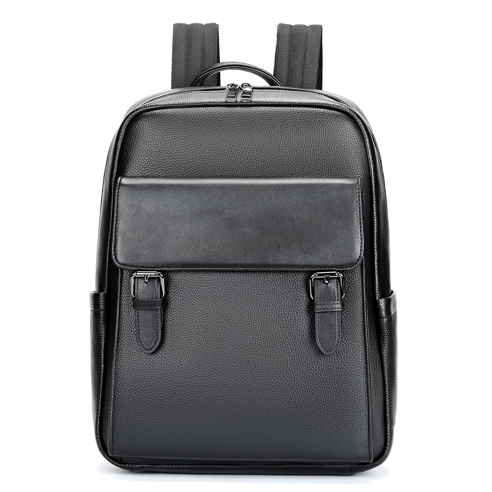 Black Leather Satchel Backpack