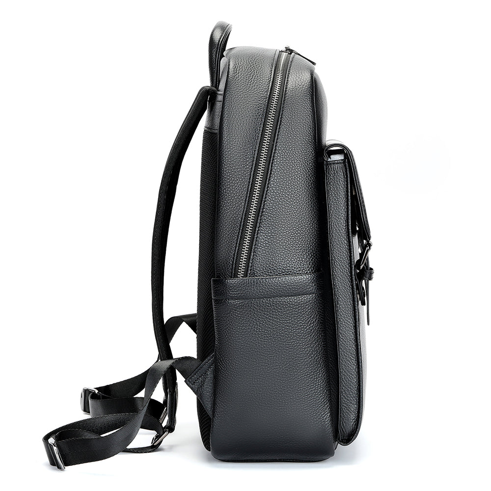 Black Leather Satchel Backpack