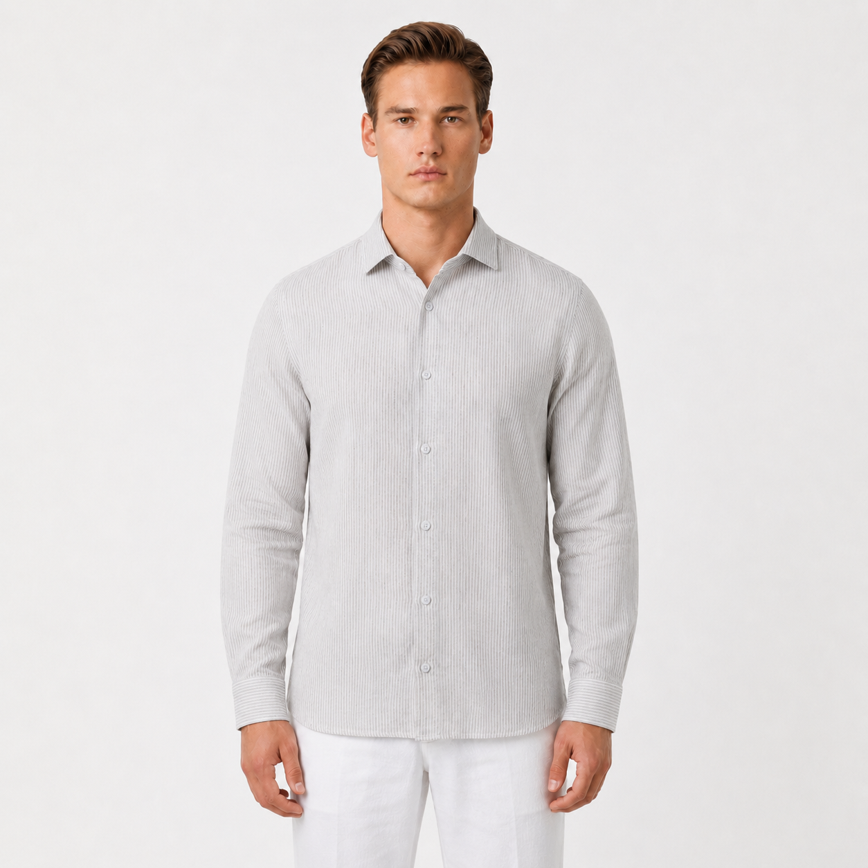 Zegna Strip Linen Shirt 001