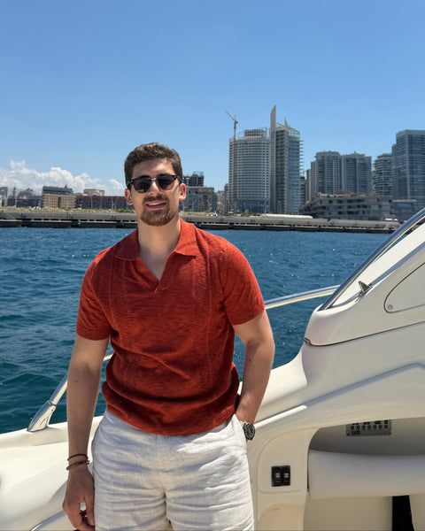 mercerized linen polo