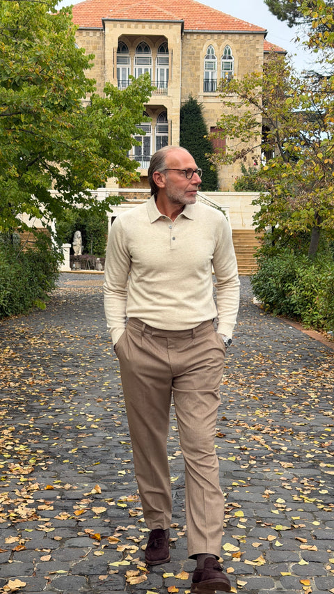 Saxon Wool Button polo 02