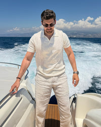 mercerized linen polo