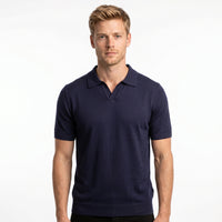 Saxon V-Neck Polo Shirt Wool