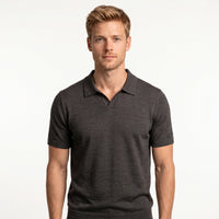 Saxon V-Neck Polo Shirt Wool
