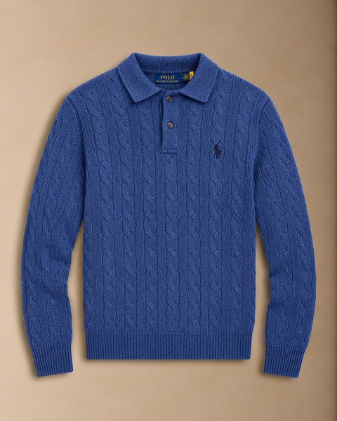 RL Cable-Knit Polo-Collar 01
