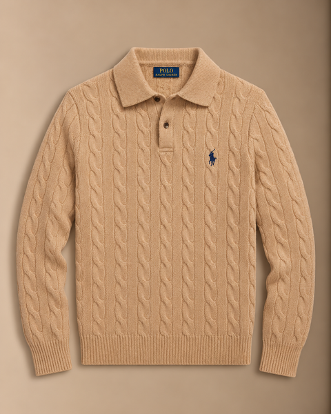 RL Cable-Knit Polo-Collar 01