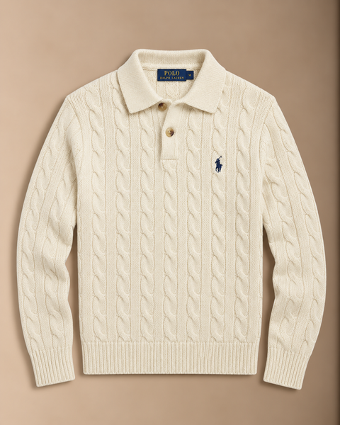 RL Cable-Knit Polo-Collar 01
