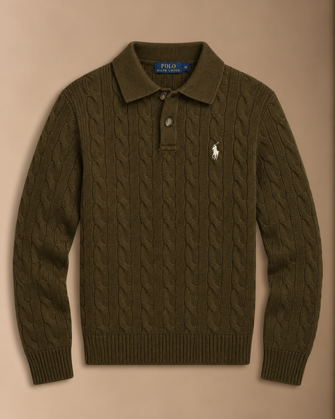 RL Cable-Knit Polo-Collar 01