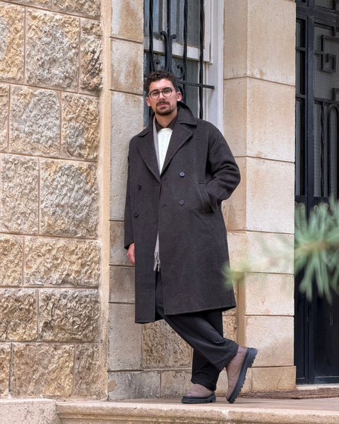 Saxon Wool Blend Funnel-Neck Coat