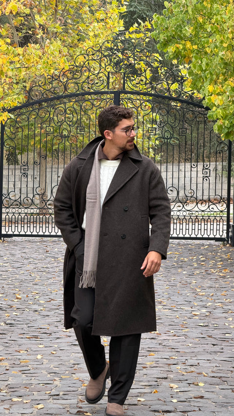 Saxon Wool Blend Funnel-Neck Coat