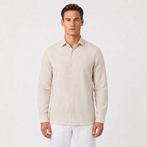 Zegna Strip Linen Shirt