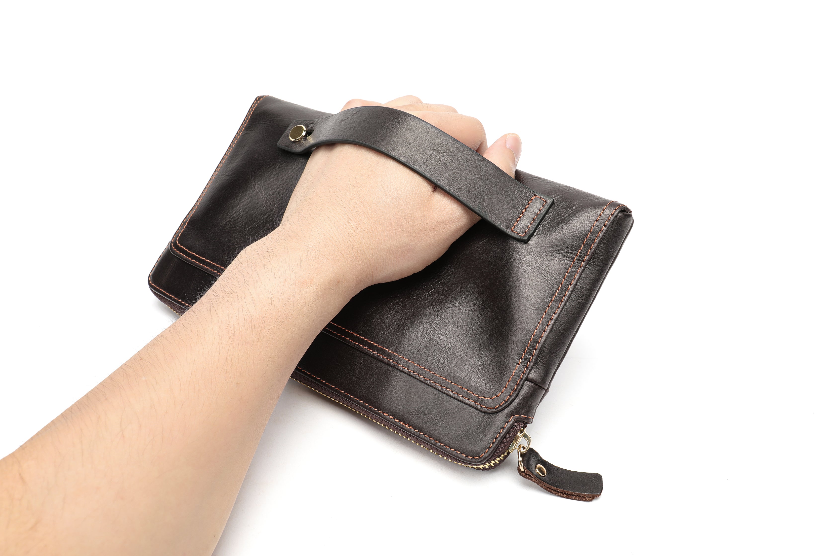 Brown Leather Clutch