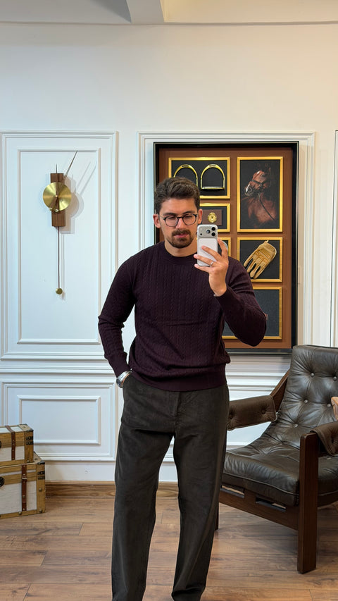 Saxon Cable-knit Crewneck 01
