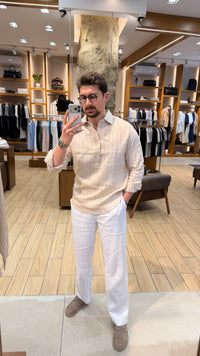 Saxon Linen stripe Over Shirt
