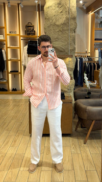 organic Linen stripe shirt