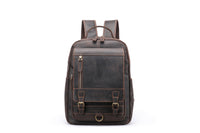 Brown Leather Cowhide Backpack