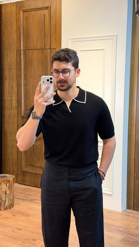 Saxon Polo shirt Wool V-Neck
