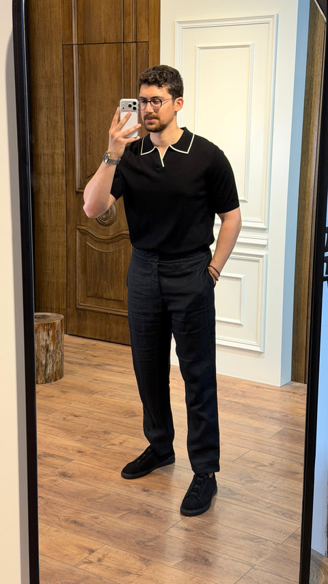 Saxon Polo shirt Wool V-Neck