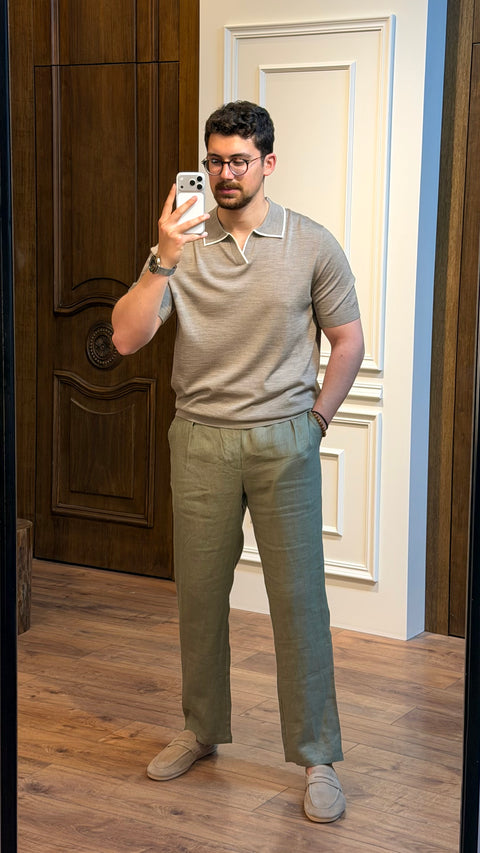Saxon Polo shirt Wool V-Neck