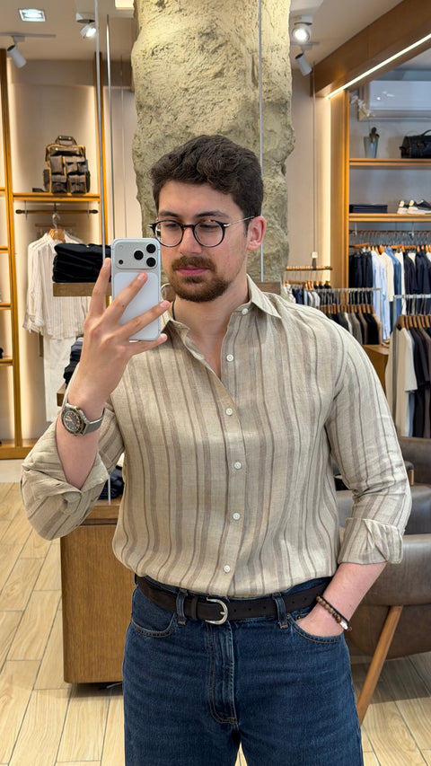 Saxon Linen Stripe Shirt