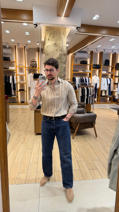 Saxon Linen Stripe Shirt