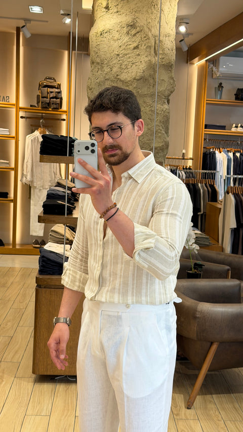 Saxon Linen Stripe Shirt