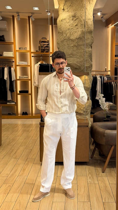 Saxon Linen Stripe Shirt