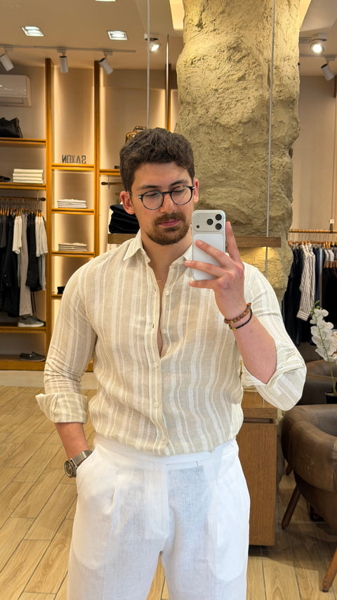 Saxon Linen Stripe Shirt