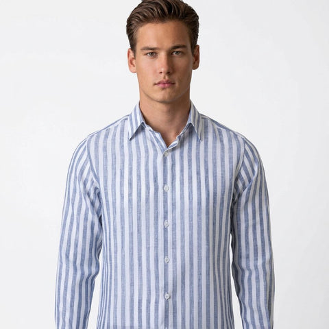 Saxon Linen stripe shirt