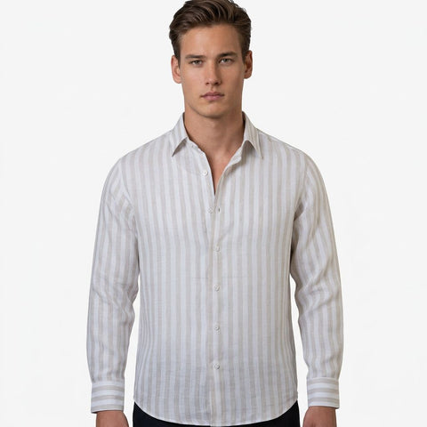 Saxon Linen stripe shirt