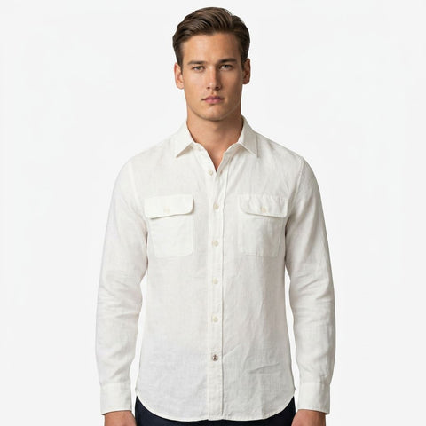 organic Linen Shirt 2 pockets