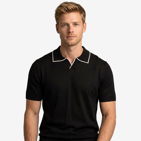 Saxon Polo shirt Wool V-Neck